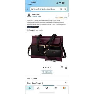 LoveLook Laptop Tote Bag – NWOT – Work/Travel Bag for Women"